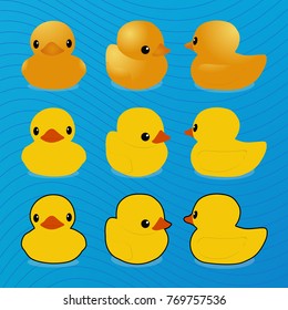 Rubber duck, vector image, concept. Children's toys, water games