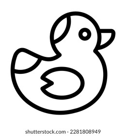 Rubber Duck Vector Line Icon Design