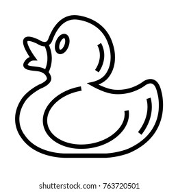 Rubber duck vector outline icon