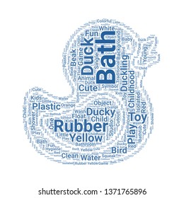 rubber duck word cloud. tag cloud about rubber duck