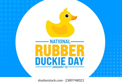 Rubber Duckie Day background design template use to background, banner, placard, card, book cover,  and poster design template with text inscription and standard color. vector illustration.