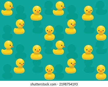 Rubber Duckling Cute Cartoon Character Seamless Wallpaper Background
