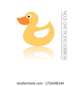 Rubber duckling icon. Children's toy image.