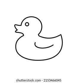 rubber duckling, linear icon on a white background. vector illustration.