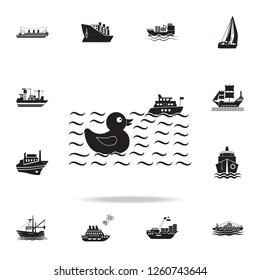 rubber duckling and ship icon. Detailed set of ship icons. Premium graphic design. One of the collection icons for websites, web design, mobile app