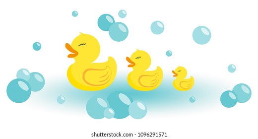 Rubber ducks. Icon. Vector. Flat.