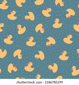 Rubber ducks, seamless, vector pattern