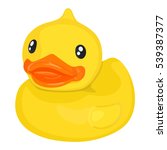 Rubber ducky for bath on white background