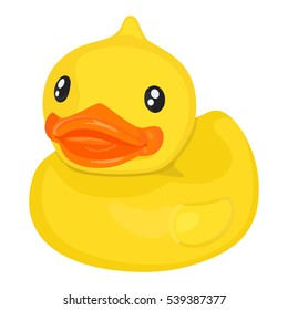 Rubber ducky for bath on white background