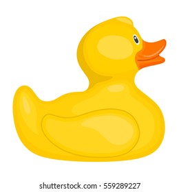 Rubber ducky for bath on white background