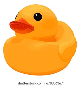 Rubber ducky for bath on white background