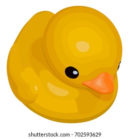 Rubber ducky for bath on white background