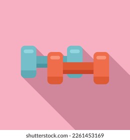 Rubber dumbbell icon flat vector. Active fitness. Workout fit