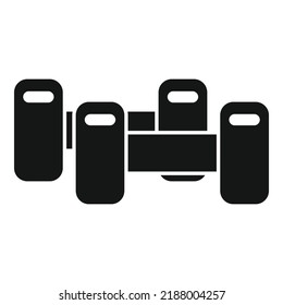 Rubber dumbbell icon simple vector. Active fitness. Workout fit