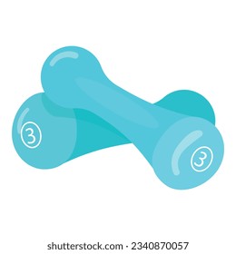 Rubber dumbell icon cartoon vector. Gym equipment. Sport fitness