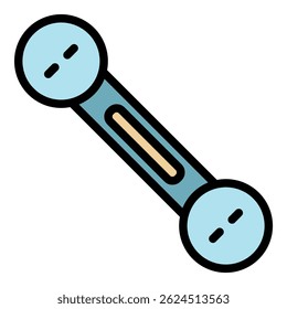 Rubber dumbell icon. Outline rubber dumbell vector icon color flat isolated