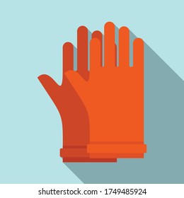 Rubber electric gloves icon. Flat illustration of rubber electric gloves vector icon for web design