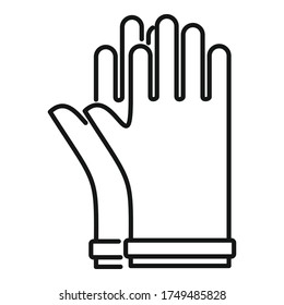 Rubber electric gloves icon. Outline rubber electric gloves vector icon for web design isolated on white background