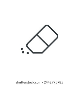 Rubber eraser erase icon, vector illustration