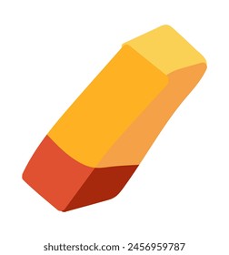 Rubber eraser in flat design. Stationery tool for correction pen mistakes. Vector illustration isolated.