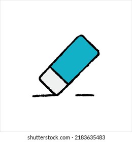 Rubber eraser hand-drawn icon vector graphic illustration