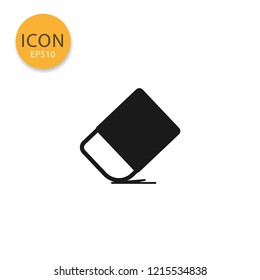 Rubber eraser icon flat style in black color vector illustration on white background.