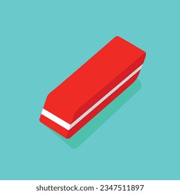 Rubber eraser school supplies isolated icon