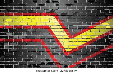 Fetisch-Fetisch-Fahne auf der Ziegelwand - Vektorgrafik