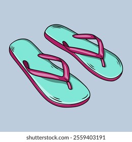 Rubber flip flops. Slippers for women.