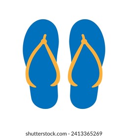 rubber flip-flops icon, beach accessories isolated on white background, vacations concept, flat vector illustration