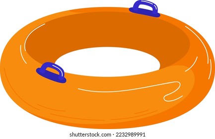 Rubber float ring for swim, isolated on white vector illustration. Water toy design for summer vacation pool, sea or beach. Circle equipment