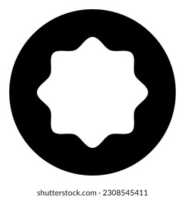 Rubber gasket puck under rounded octagon in circle icon black color vector illustration image flat style