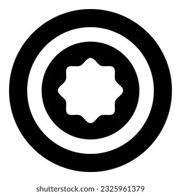Goma de gasa bajo octógono redondeado en icono circular en color negro redondeado imagen vectorial de contorno sólido