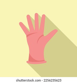 Rubber glove icon flat vector. Medical latex. Hospital surgical
