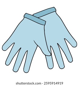 rubber glove illustration hand drawn isolated vector