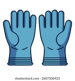 rubber glove safety medical clean flat color vector illustration template design