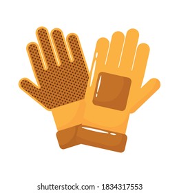 rubber gloves accessory flat style vector illustration design