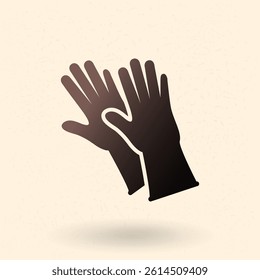 Rubber Gloves Black Silhouette Icon