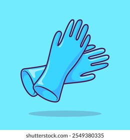 Rubber Gloves Cartoon Vector Icon Illustration. Healthcare 
Object Icon Concept Isolated Premium Vector. Flat Cartoon 
Style 