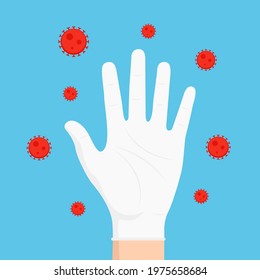 Rubber gloves cartoon vector. Rubber gloves sign. hand vector.