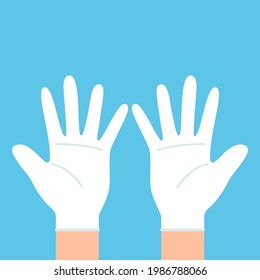 Rubber gloves cartoon vector. Rubber gloves sign. hand vector.