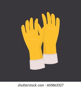 Rubber gloves for cleaning color flat icon for web and mobile design