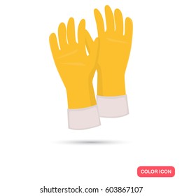 Rubber gloves for cleaning color flat icon for web and mobile design