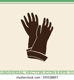 Rubber gloves for cleaning icon.