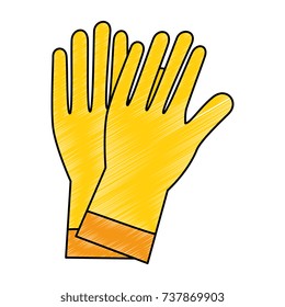 rubber gloves cleaning icon