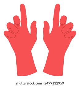 Guantes de goma para cocinar ilustración de dibujos animados de Vector aislados sobre un fondo blanco.