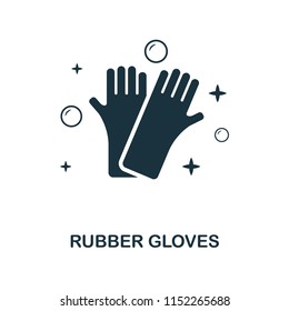 Rubber Gloves creative icon. Simple element illustration. Rubber Gloves concept symbol design from cleaning collection. Can be used for mobile and web design, apps, software, print.