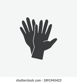 Rubber Gloves Flat Black Vector Icon