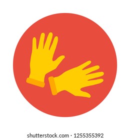 Rubber gloves flat icon. You can be used rubber gloves icon for several purposes like: websites, UI, UX, print templates, promotional materials, info-graphics, web and mobile phone apps.