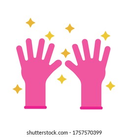 rubber gloves flat style icon vector illustration design
